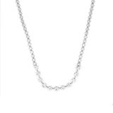 14K Gold Flower Shape and Diamond Cut Station Necklace