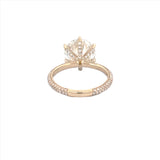 14K Gold Lab Grown 6-Prong 4.00 Carat Round Diamond on 3D 3/4 Setting Engagement Ring