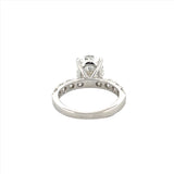 14K Gold 3.00 Carat Oval Lab Grown Diamond Prong Set Engagement Ring