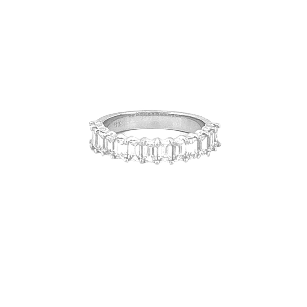 14K Gold 4.1MM Lab Grown Emerald Cut Diamond Wedding Band