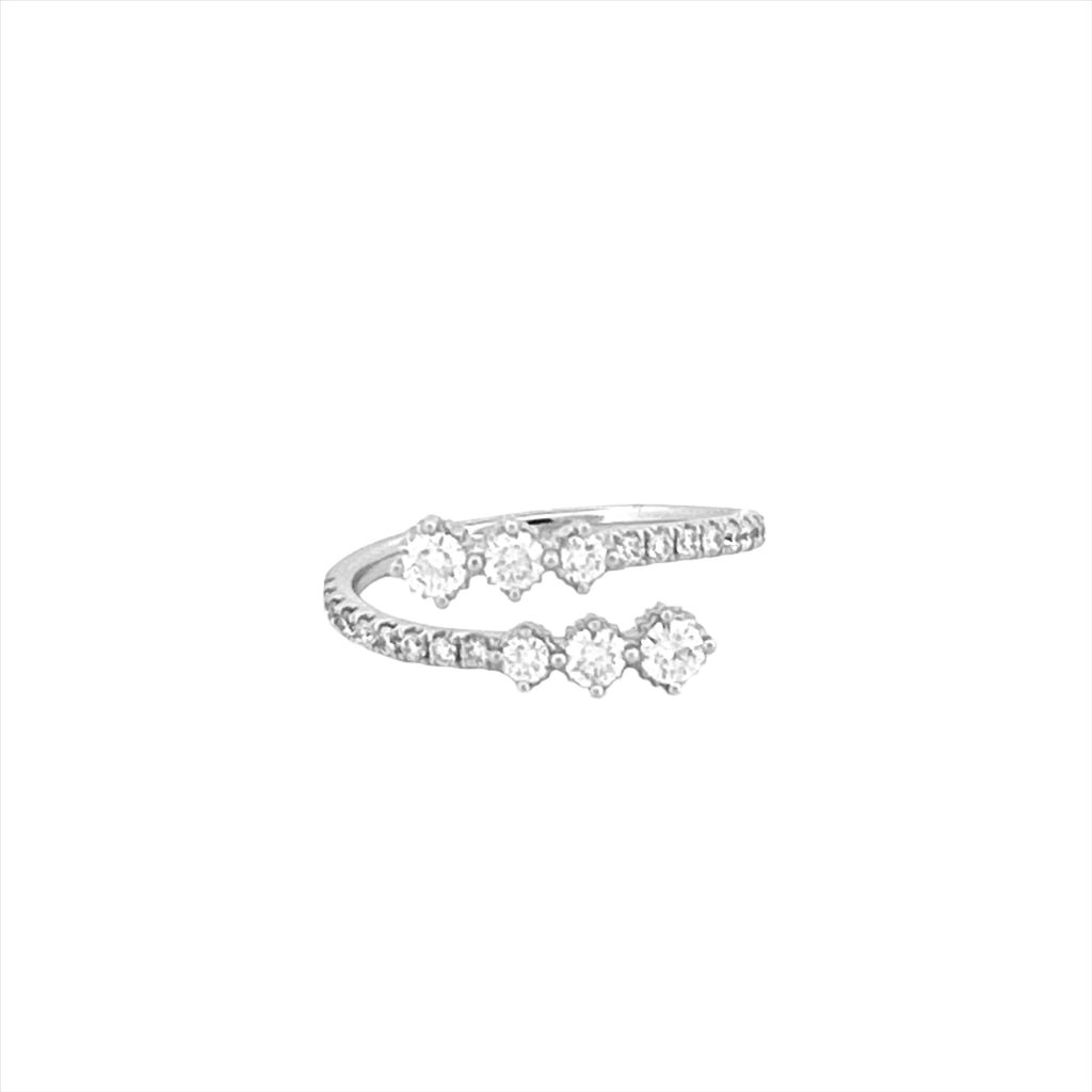 14K Gold Wrapped Open Six Diamond Band