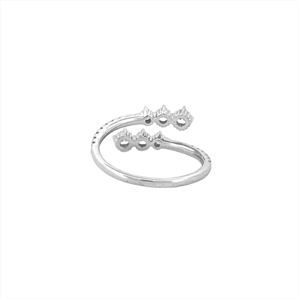 14K Gold Wrapped Open Six Diamond Band