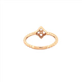 14K Gold Diamond Flower Twisted Band