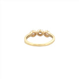 14K Gold Trio Round Halo Diamond Band