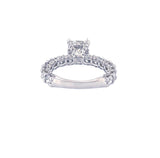 14K Gold 2.00 Carat Cushion Lab Grown Diamond Under Halo, Diamond U Prong Engagement Ring