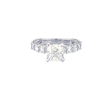 14K Gold 2.00 Carat Cushion Natural Diamond Under Halo, Diamond U-Prong Engagement Ring