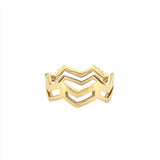 14K Gold Zig Zag Colorful Sapphire Band