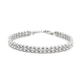 14K Gold Two Row Diamond Cut Bangle