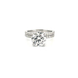 14K Gold 2.50 Carat Round Lab Grown Diamond Engagement Set with Under Halo
