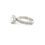 14K Gold 2.50 Carat Round Lab Grown Diamond Engagement Set with Under Halo