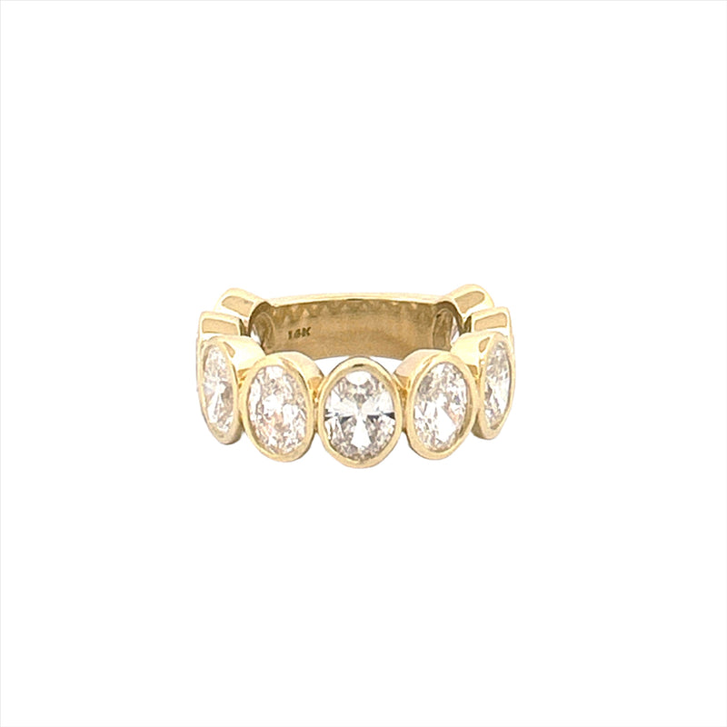 14K Gold 7.3MM Oval Bezel Lab Grown Diamond Fashion Band