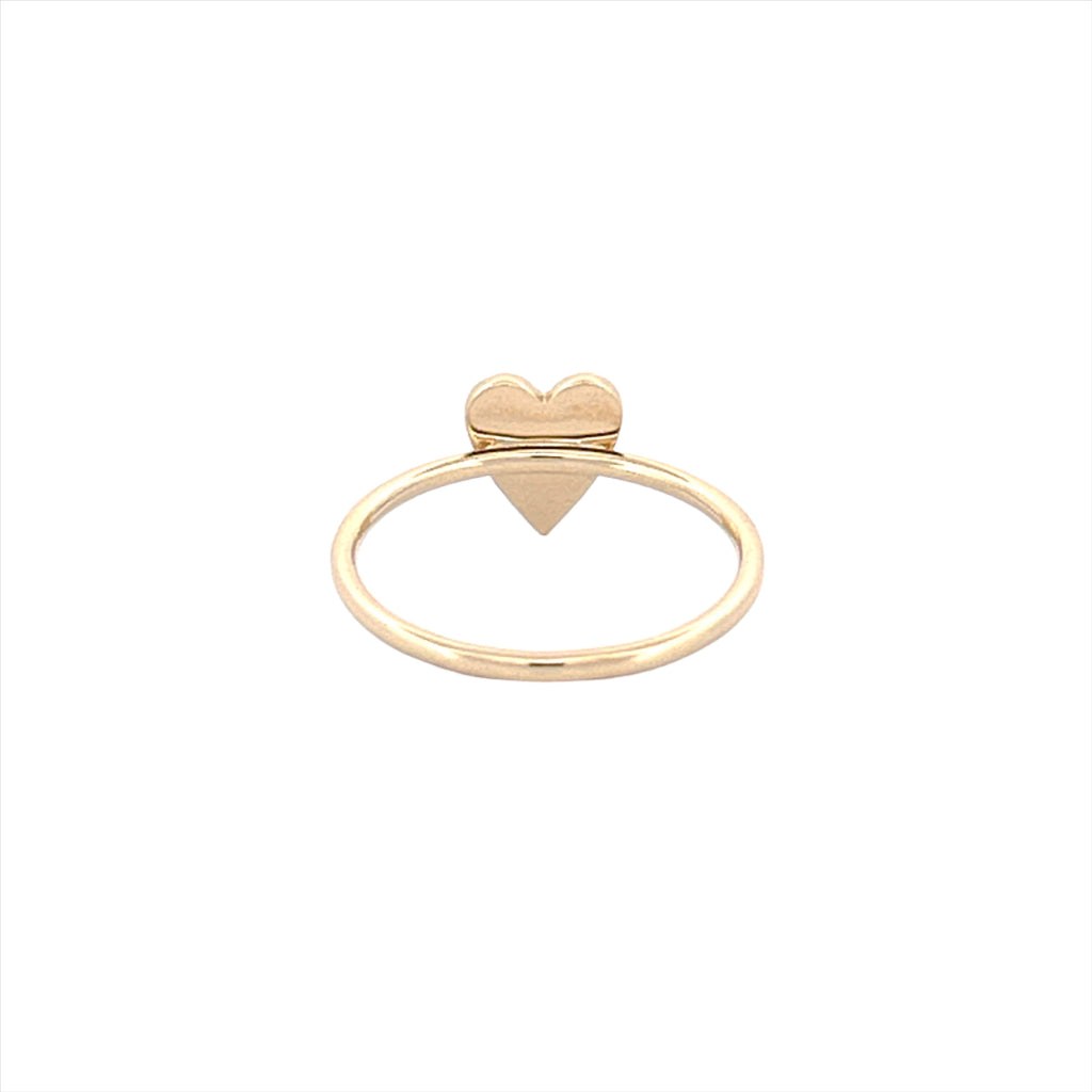 14K Gold Small Heart Diamond Pave Ring