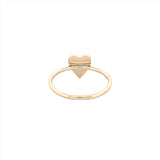 14K Gold Small Heart Diamond Pave Ring