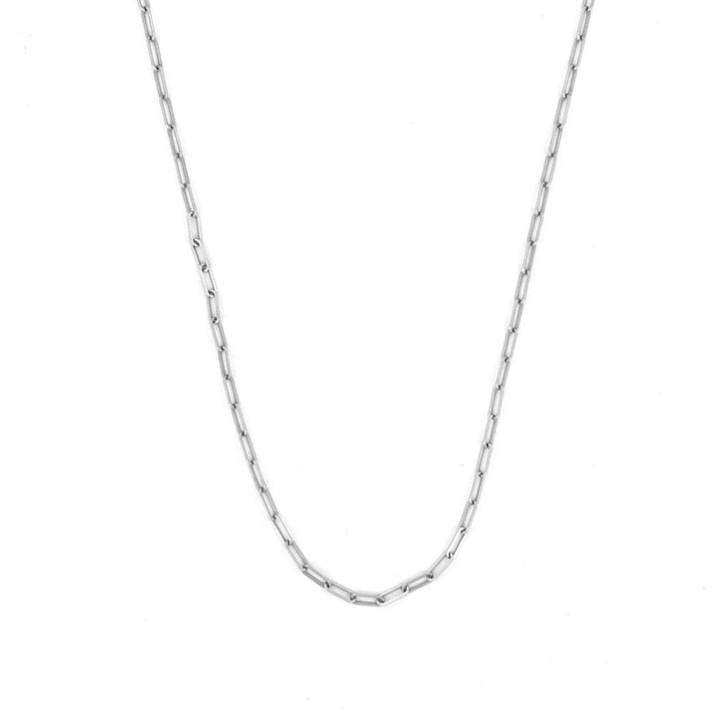 14K Gold Paper Clip Micro Necklace