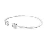 14K Gold Open Baguette Cluster Diamond Bangle