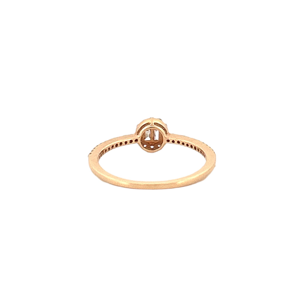 14K Gold Round Baguette Cluster Pave Diamond Band