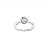 14K Gold 1.00 Carat Lab Grown Round Diamond Halo Cathedral Engagement Ring