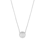 14K Gold Diamond Round Plate Necklace