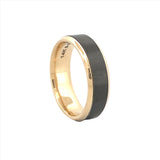 14K Gold and Black Zircon Mens Band