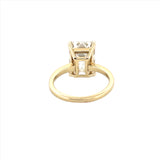 14K Gold 7.00 Carat Emerald Cut Lab Grown Diamond Solitaire Engagement Ring