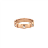 14K Gold Three Baguette Diamond Raised Bezel Band
