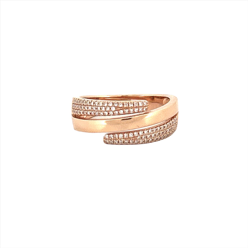 14K Three Row Wrapped Diamond Pavé Band