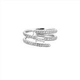 14K Gold Three Row Wrapped Diamond Band