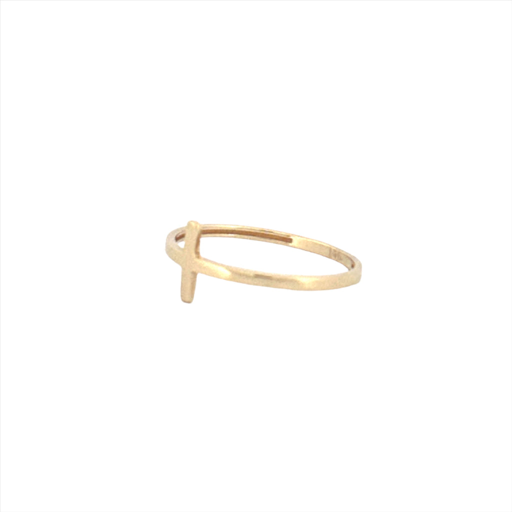 14K Cross Gold Band