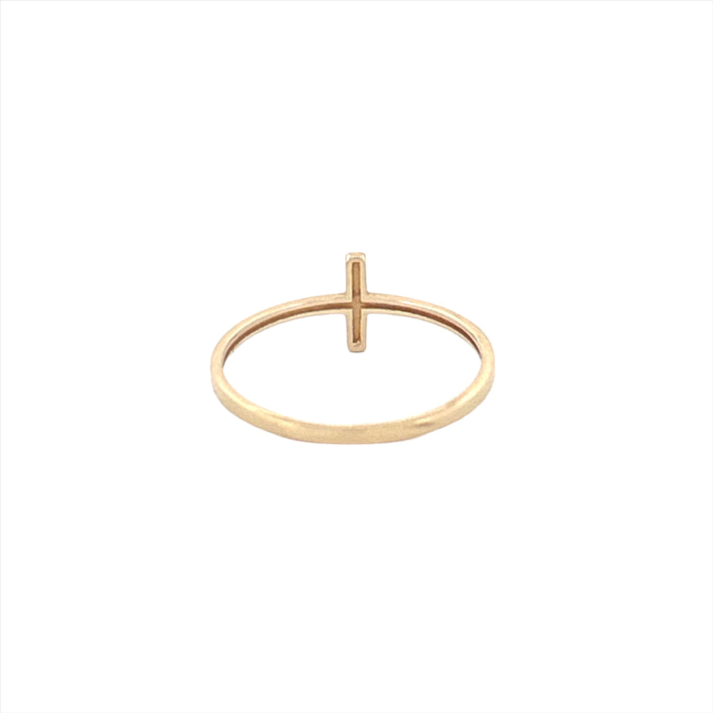 14K Cross Gold Band