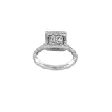 14K Gold 1.50 Carat Lab Grown Princess Two Initial 3D Cathedral Halo Engagement Ring