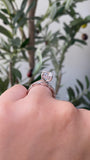 14K White Gold 2.00 Carat Lab Grown Round Diamond Twist Under Halo Engagement Ring