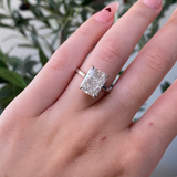 14K Gold 5.00 Carat Lab Grown Radiant Diamond Solitaire Engagement Ring