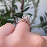 14K Gold 5.00 Carat Lab Grown Radiant Diamond Solitaire Engagement Ring