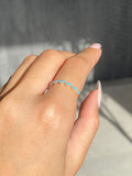 14K Gold Zig Zag Turquoise Band