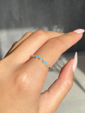 14K Gold Zig Zag Turquoise Band