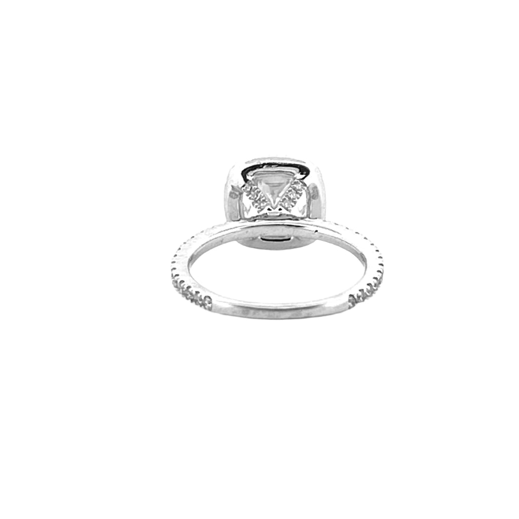 14K Gold 2.00 Carat Natural Cushion Diamond Halo Engagement Ring