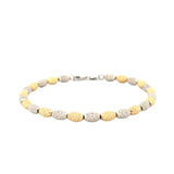 14K Two-Tone Gold Diamond Cut Oval Ball Bracelet