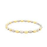 14K Two-Tone Gold Diamond Cut Oval Ball Bracelet