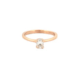 14K Gold 0.30 Carat Oval Solitaire Moissanite Ring