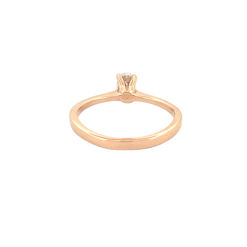 14K Gold 0.30 Carat Oval Solitaire Moissanite Ring