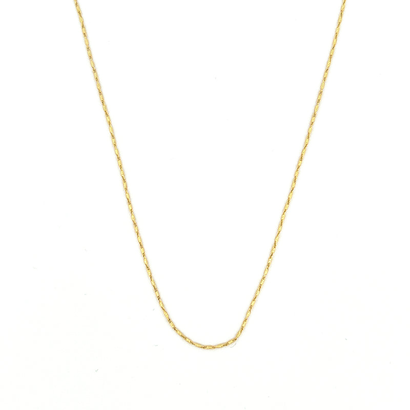 14K Gold Diamond Cut Cable Chain Necklace