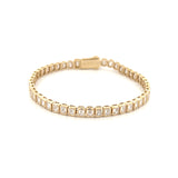 14K Gold 10.00 Carat Emerald Bezel Lab Grown Diamond Tennis Bracelet