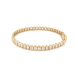 14K Gold 10.00 Carat Emerald Bezel Lab Grown Diamond Tennis Bracelet