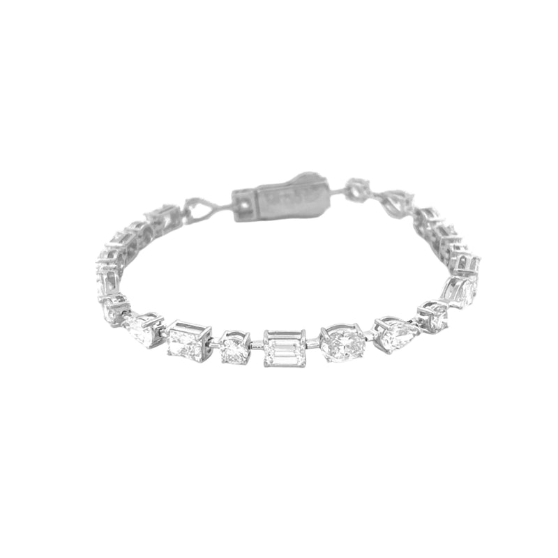 14K Gold Multi Shape Lab Grown Diamond Tennis Bracelet