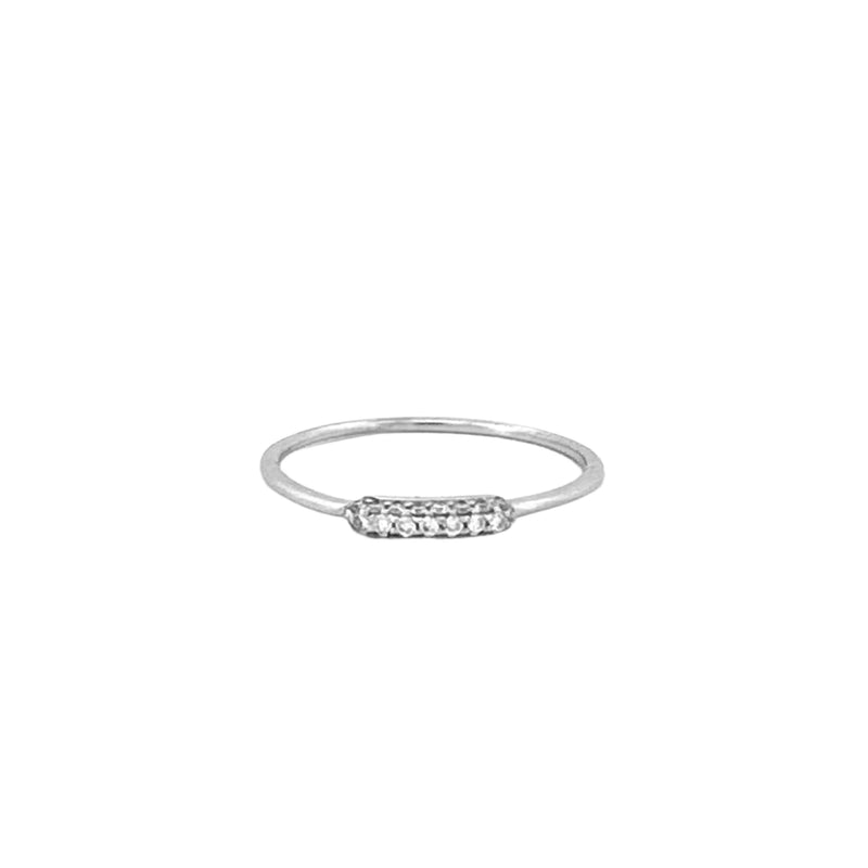 14K Gold Small Diamond Bar Ring