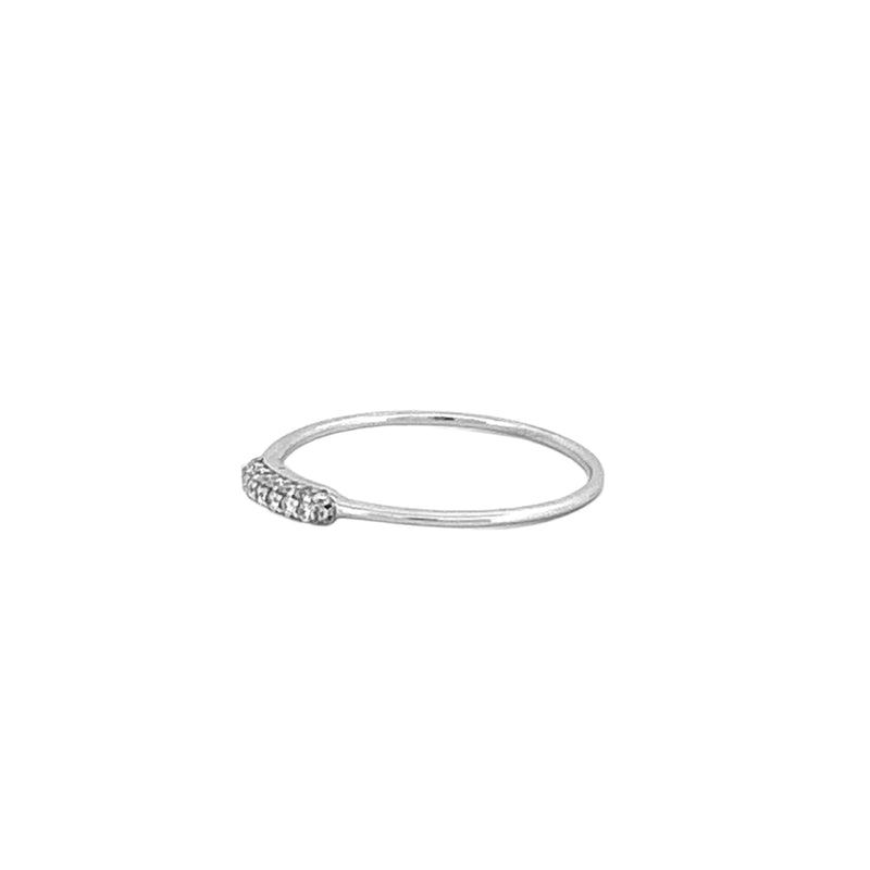 14K Gold Small Diamond Bar Ring