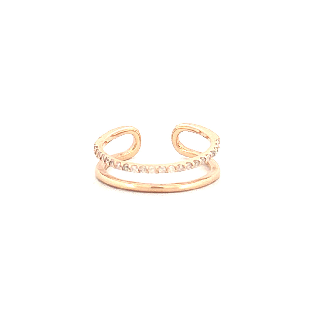 14K Gold Open Split Diamond Band