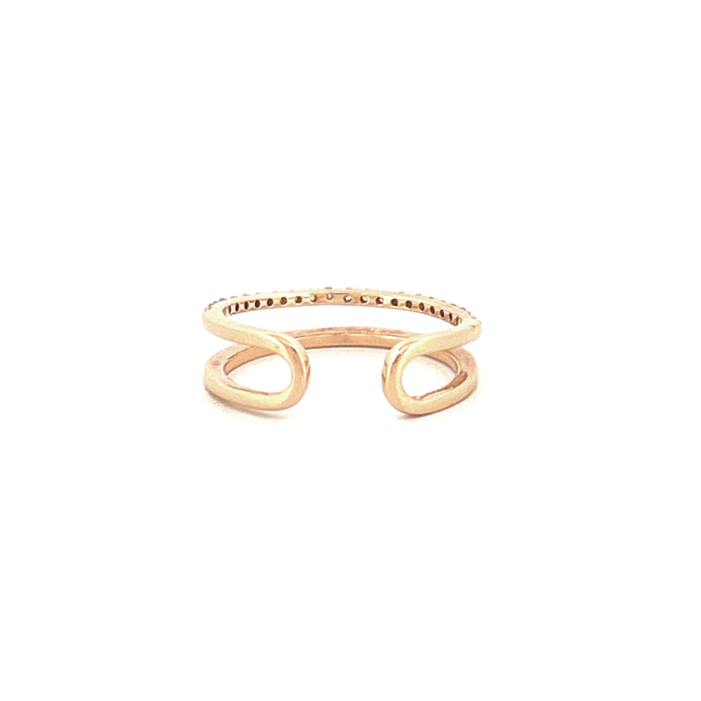 14K Gold Open Split Diamond Band