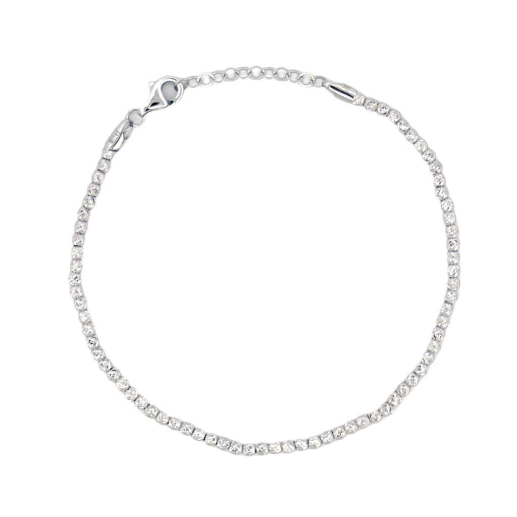 14K Gold 2.4MM Diamond Cut Ball Bracelet