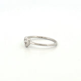 14K Gold Thick Bezel Heart Diamond Band